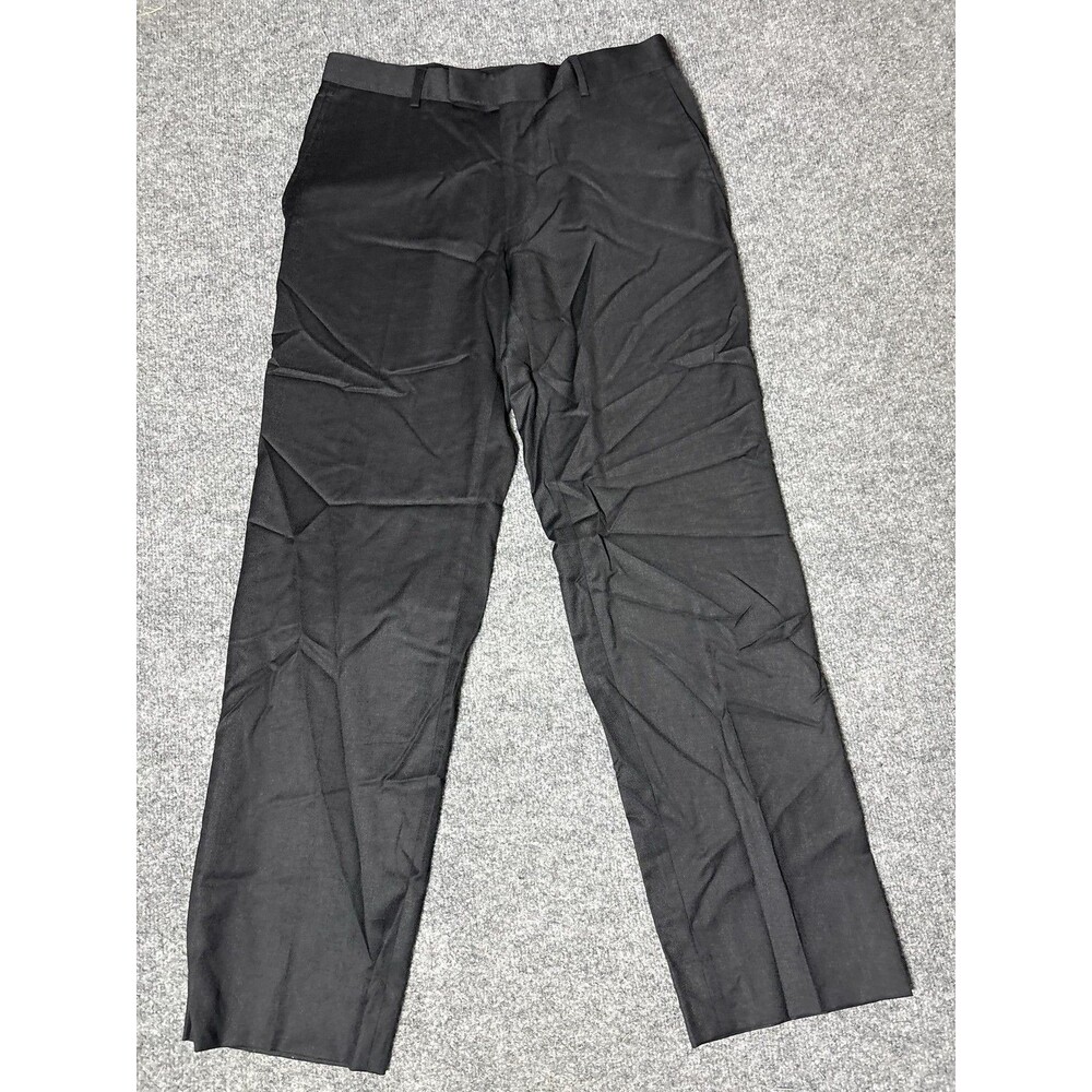 Hugo Boss Dress Pants Mens 32x31 Black Regular Fit Flat Front Business Office